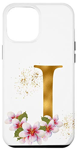 iPhone 12 Pro Max Monogram Letter Initial J With Pink Roses Case