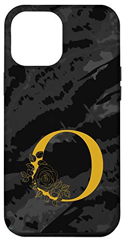 iPhone 12 Pro Max Monogram Letter Initial O Black Case