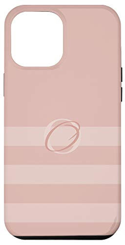iPhone 12 Pro Max Rose Pink Stripes Letter O Initial Monogram Case