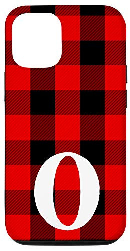 iPhone 12 12 Pro Buffalo Plaid Personalized Monogram Initial Letter  inch O inch  Case
