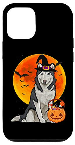 iPhone 12 12 Pro Dog Halloween Siberian Husky Jack O Lantern Pumpkin Case