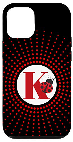 iPhone 12 12 Pro Ladybug Monogram Letter K Case