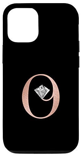 iPhone 12 12 Pro Letter O rose pink phone case_ initial O black for girls Case