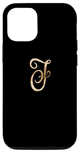 iPhone 12 12 Pro Monogram Alphabet Letter F Black Background Case