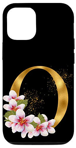 iPhone 12 12 Pro Monogram Letter Initial O With Pink Roses Case