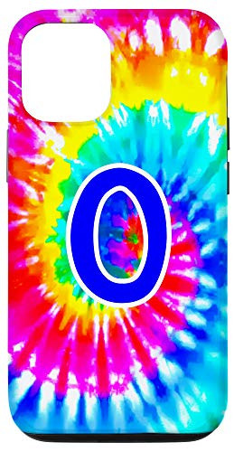 iPhone 12 12 Pro Tie Dye Letter O_Tie Dye Retro Colorful Monogram Initial O Case