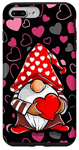 iPhone 7 Plus 8 Plus Valentine Gnome Cute Hats and Love Hearts Pattern Case
