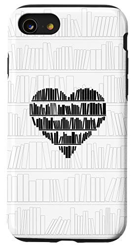 iPhone SE _2020_   7   8 Bookworm Book Lover Minimalist Heart White Case