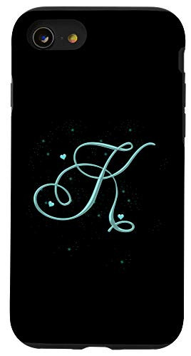 iPhone SE _2020_   7   8 Romantic Hearts Initial Letter K Light Blue Monogram Case