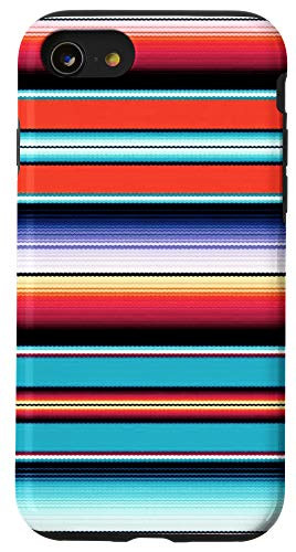 iPhone SE _2020_   7   8 Southwest Western Turquoise and Pink Serape Print Case