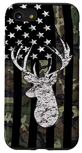iPhone SE _2020_   7   8 Whitetail Buck Deer Hunting American Camouflage USA Flag Case