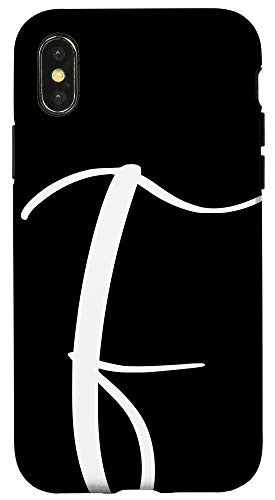 iPhone X XS Black  and  White Personalized Phone Cases with Letter F_Initial Case