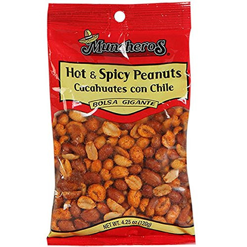 Muncheros Hot  and  Spicy Peanuts_ 4.25_oz. Bags _ 3 Pack