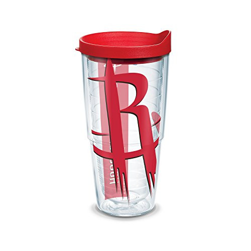 Tervis 1126905 NBA Houston Rockets Colossal Tumbler with Wrap and Red Lid 24oz, Clear Tervis 1126905 NBA Houston Rockets Colossal Tumbler with Wrap and Red Lid 24oz, Clear