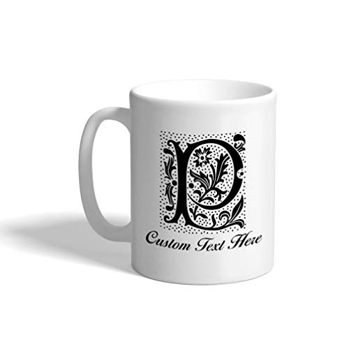 Custom Ceramic Coffee Mug 11 Ounces inch P inch  Wax Seal Initial Monogram Letter P White Tea Cup Personalized Text Here