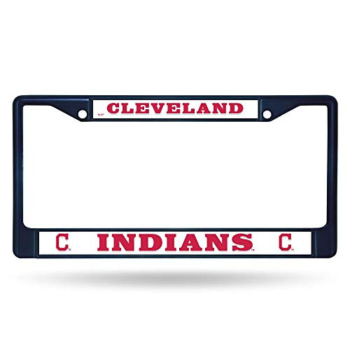 Rico Cleveland C Indians MLB Navy Painted Chrome Metal License Plate Frame