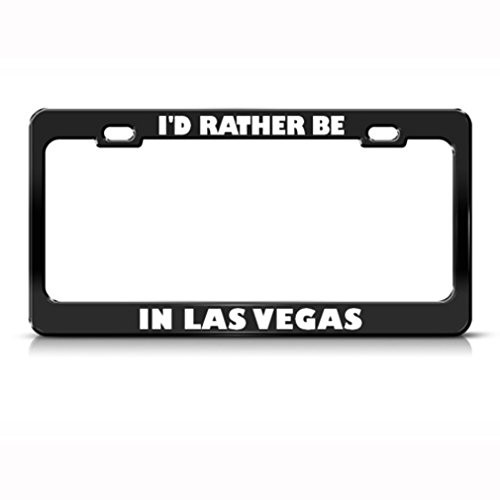 Speedy Pros Metal License Plate Frame I'd Rather Be in Las Vegas Car Accessories Black 2 Holes Speedy Pros Metal License Plate Frame I'd Rather Be in Las Vegas Car Accessories Black 2 Holes