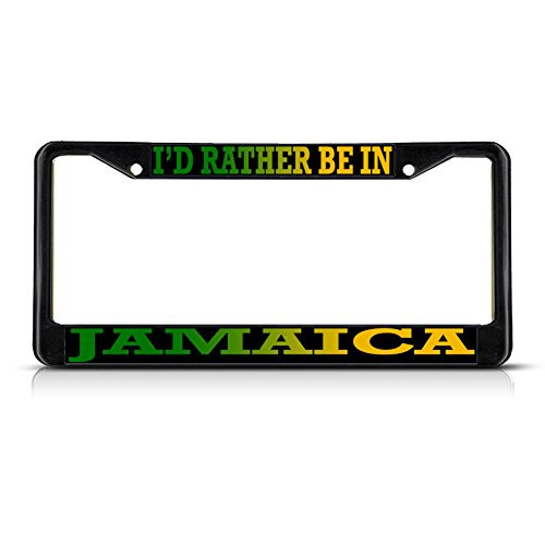 Fastasticdeals I'd Rather Be in Jamaica License Plate Frame Tag Holder Cover Fastasticdeals I'd Rather Be in Jamaica License Plate Frame Tag Holder Cover