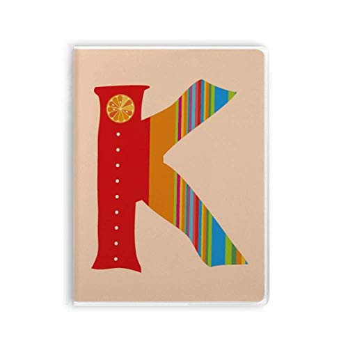 K Alphabet Orange Fruit Cute Pattern Notebook Gum Cover Diary Soft Cover Journal