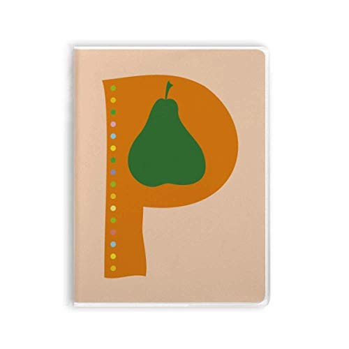 P Alphabet Pear Fruit Cute Pattern Notebook Gum Cover Diary Soft Cover Journal