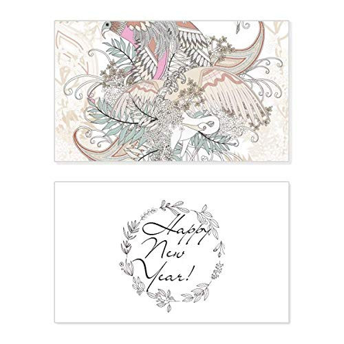 Flower Tree Bird Ukiyo_e Leaves New Year Festival Greeting Card Bless Message Present