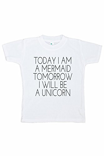 7 ate 9 Apparel Funny Kids Mermaid Unicorn T_Shirt Medium White