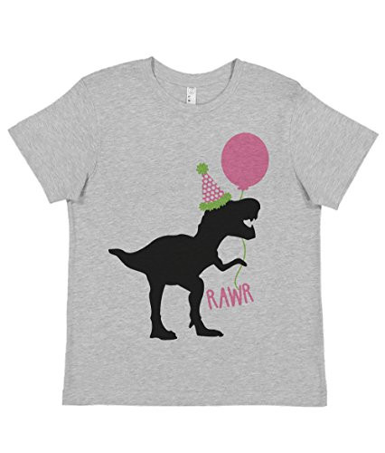 7 ate 9 Apparel Birthday Dinosaur Grey T_Shirt 5T