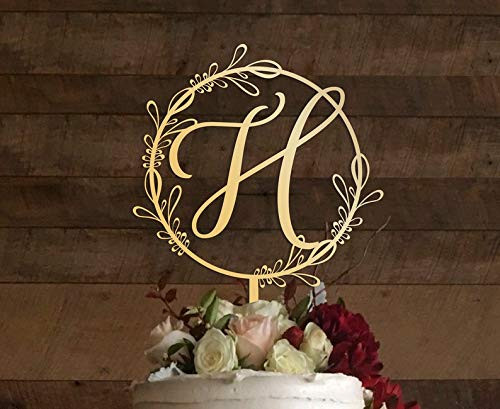 h cake topper_ wedding cake topper_ cake toppers for wedding_ rustic wedding cake topper_ initial cake topper_ monogram cake topper