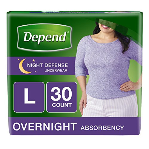 Depend Night Defense Incontinence Overnight Underwear for Women, L, 30 Count (Packaging may vary)