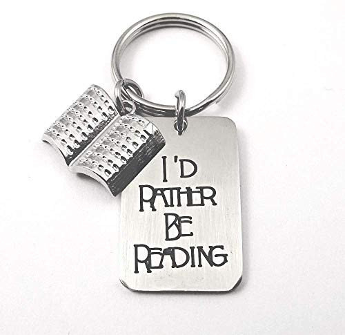 Book Lover Reading Keychain I'd Rather Be Reading Gift Reader