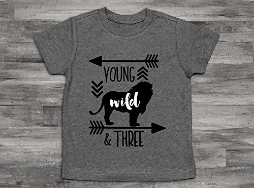 Deer Young Wild and Three Birthday Boy Shirt_ 3rd bday Shirt_ 3rd Birthday Shirt_Third Birthday Shirt_3rd Birthday Boy_ Deer Birthday shirt