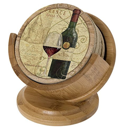 Thirstystone Pedestal Coaster Holder, Bamboo