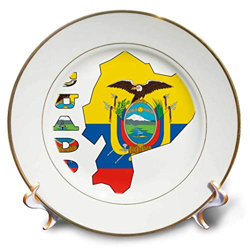3dRose cp_51749_1 Ecuadorian Flag in The Map and Letters of Ecuador.-Porcelain Plate, 8-Inch 3dRose cp_51749_1 Ecuadorian Flag in The Map and Letters of Ecuador.-Porcelain Plate, 8-Inch