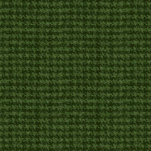 Flannel Classic Woolies Houndstooth Green Fabric Maywood Studio Sold by The Yard