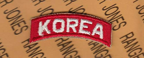 US Army Korea Command Deployment Red  and  White Cotton Original tab Patch c e