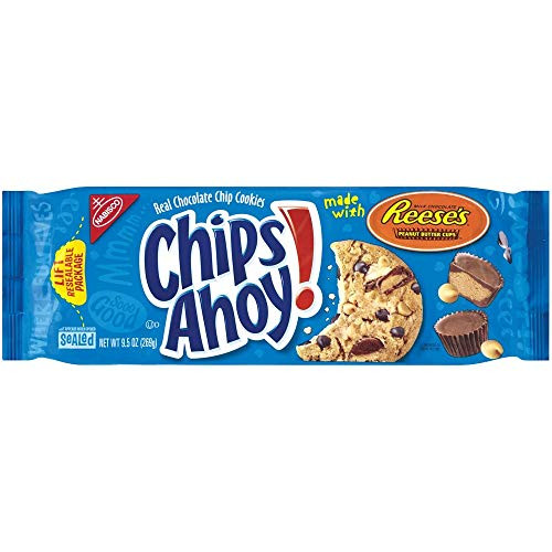 Nabisco_ Chips Ahoy! Chocolate Chip Cookies made with Reese's Peanut Butter Cups_ 9.5oz Bag _Pack of 3_ Nabisco_ Chips Ahoy! Chocolate Chip Cookies made with Reese's Peanut Butter Cups_ 9.5oz Bag _Pack of 3_