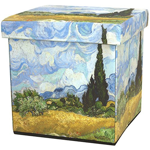 ORIENTAL FURNITURE Van Gogh Wheat Field Storage Ottoman