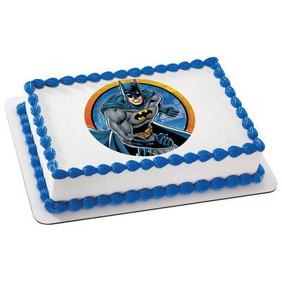Batman Superhero Edible Cake Topper or Cupcake Topper Decorations _7.5 inch x10 inch  Rectangle_