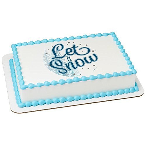 Let It Snow Edible Cake Topper or Cupcake Topper Decorations _7.5 inch x10 inch  Rectangle_