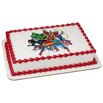 Marvel Comics Edible Cake Topper or Cupcake Topper Decorations _7.5 inch x10 inch  Rectangle_