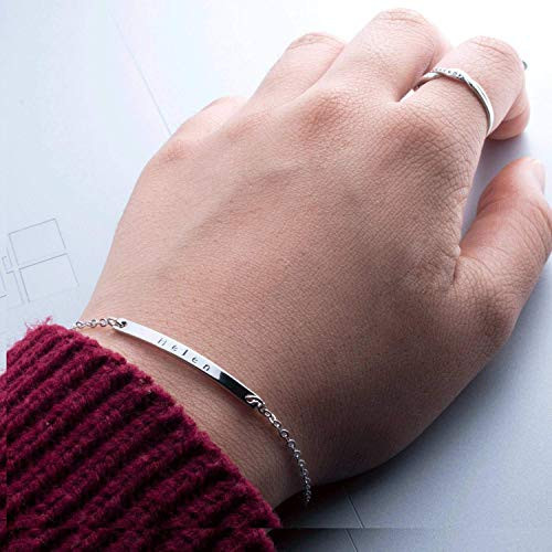 Personalized Name Bar Bracelet Fancy Dainty Hand stamped Gold White Gold Rose Gold Plated Dainty Bar Birthday Bridesmaids Christmas Gift Personalized Name Bar Bracelet Fancy Dainty Hand stamped Gold White Gold Rose Gold Plated Dainty Bar Birthday Bridesmaids Christmas Gift