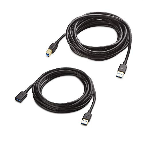 Cable Matters 15 Foot Long USB 3.0 Cable _USB 3 Cable_ USB 3.0 A to B Cable_ in Black and 10 Foot Long USB to USB Extension Cable _USB 3.0 Extension Cable_ Cable Matters 15 Foot Long USB 3.0 Cable _USB 3 Cable_ USB 3.0 A to B Cable_ in Black and 10 Foot Long USB to USB Extension Cable _USB 3.0 Extension Cable_