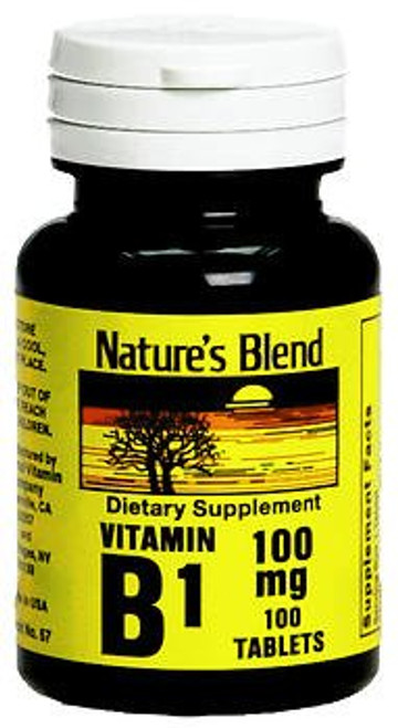 Nature's Blend Vitamin B1 100 mg Tablets _ 100 ct_ Pack of 3 Nature's Blend Vitamin B1 100 mg Tablets _ 100 ct_ Pack of 3