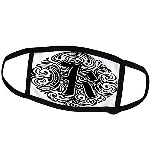 3dRose Sandy Mertens Monograms _ Fancy Letter K _ Face Covers _fc_14219_2_