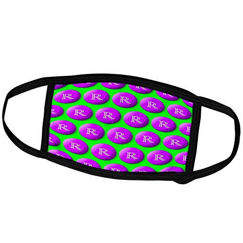 3dRose Monogram Initial R in Purple Buttons Over Green Background _ Face Covers _fc_240894_3_ 3dRose Monogram Initial R in Purple Buttons Over Green Background _ Face Covers _fc_240894_3_