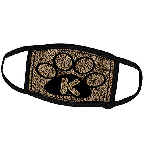 3dRose Letter K Standard Cheetah Print Cat Paw _ Face Covers _fc_25944_2_