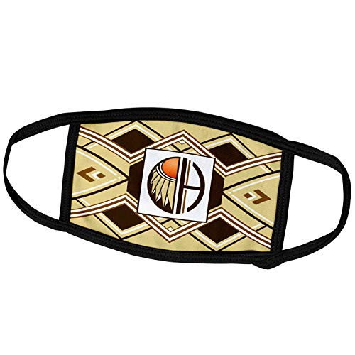 3dRose Letter H_ Art Deco Native American Dreamcatcher Themed Monogram _ Face Covers _fc_299632_2_ 3dRose Letter H_ Art Deco Native American Dreamcatcher Themed Monogram _ Face Covers _fc_299632_2_