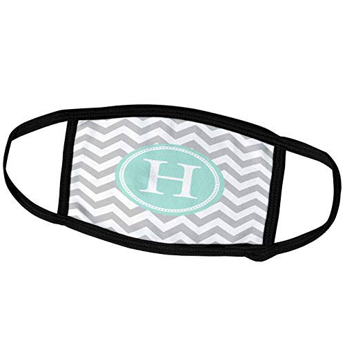 3dRose Letter H Grey and White Chevron with Mint Monogram Personal. _ Face Covers _fc_316333_2_ 3dRose Letter H Grey and White Chevron with Mint Monogram Personal. _ Face Covers _fc_316333_2_
