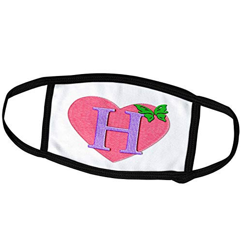 3dRose Letter H_ Image of Pink Heart with Butterfly_ not Actual. _ Face Covers _fc_326376_2_ 3dRose Letter H_ Image of Pink Heart with Butterfly_ not Actual. _ Face Covers _fc_326376_2_