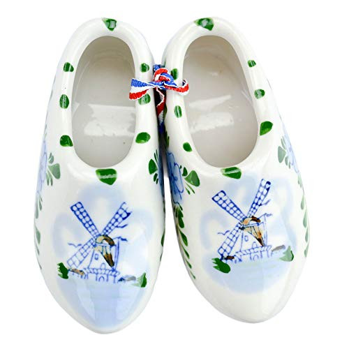 Essence of Europe Gifts E.H.G Ceramic Dutch Wooden Shoe Pair with Color _4.5 inch _